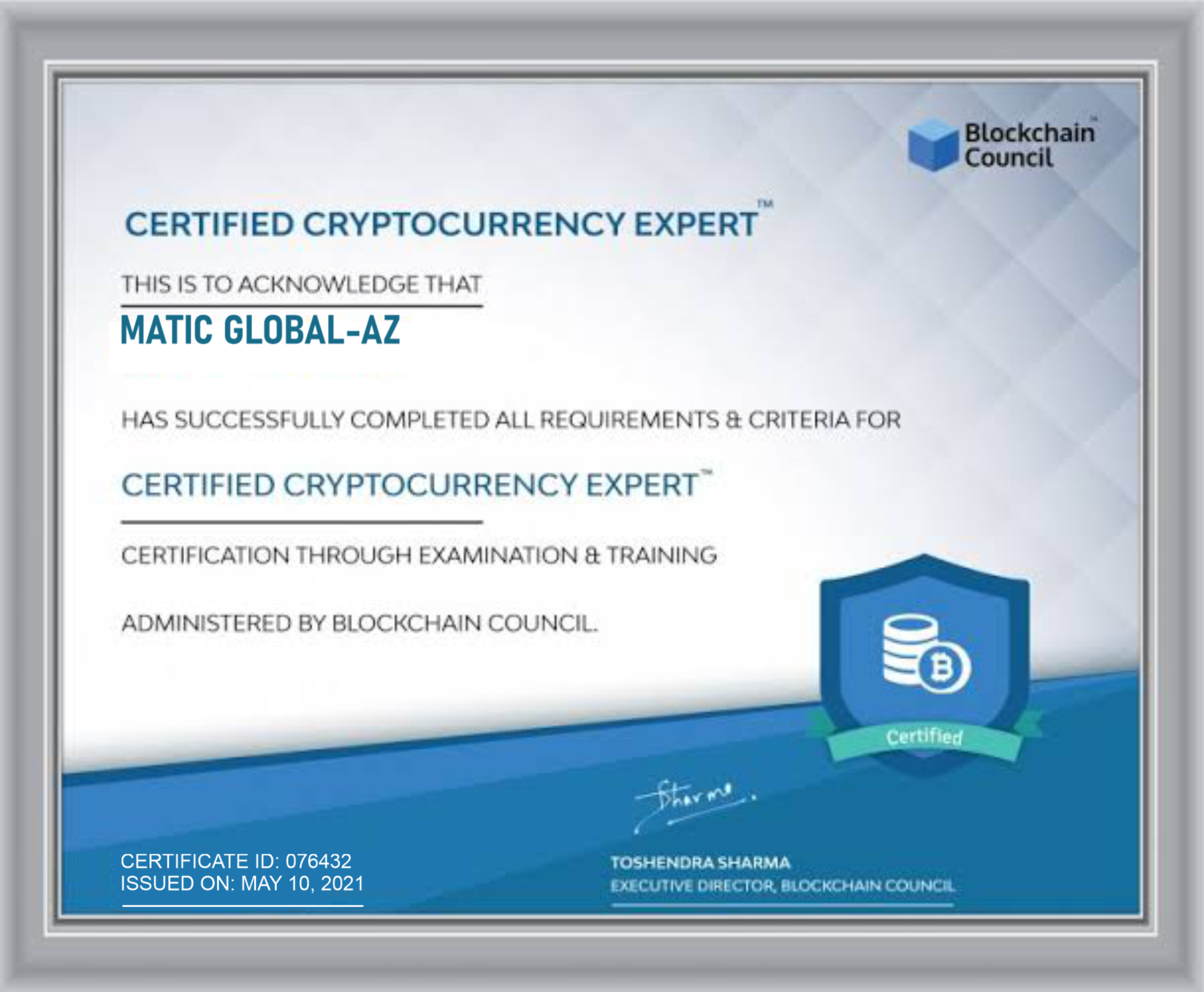 certificate